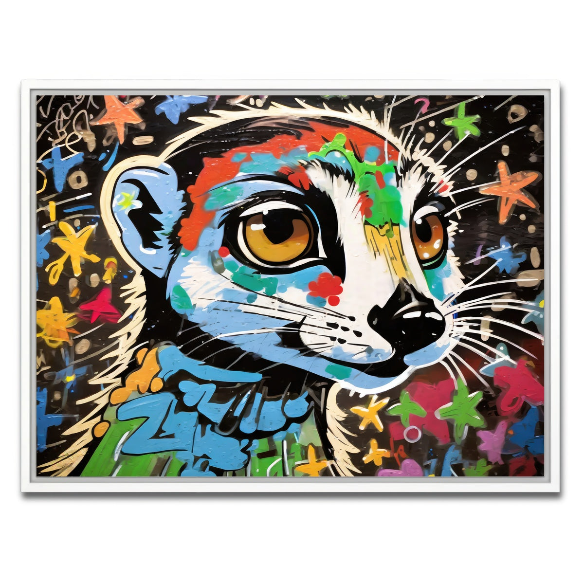 AUTO-MOCKUP WHITE | meerkat graffiti | 1 Piece | White Framed Canvas | group=4x3
