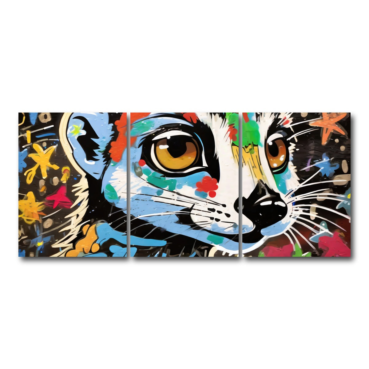 AUTO-MOCKUP WHITE | meerkat graffiti | 3 Piece | Gallery Wrap Canvas | group=18x24