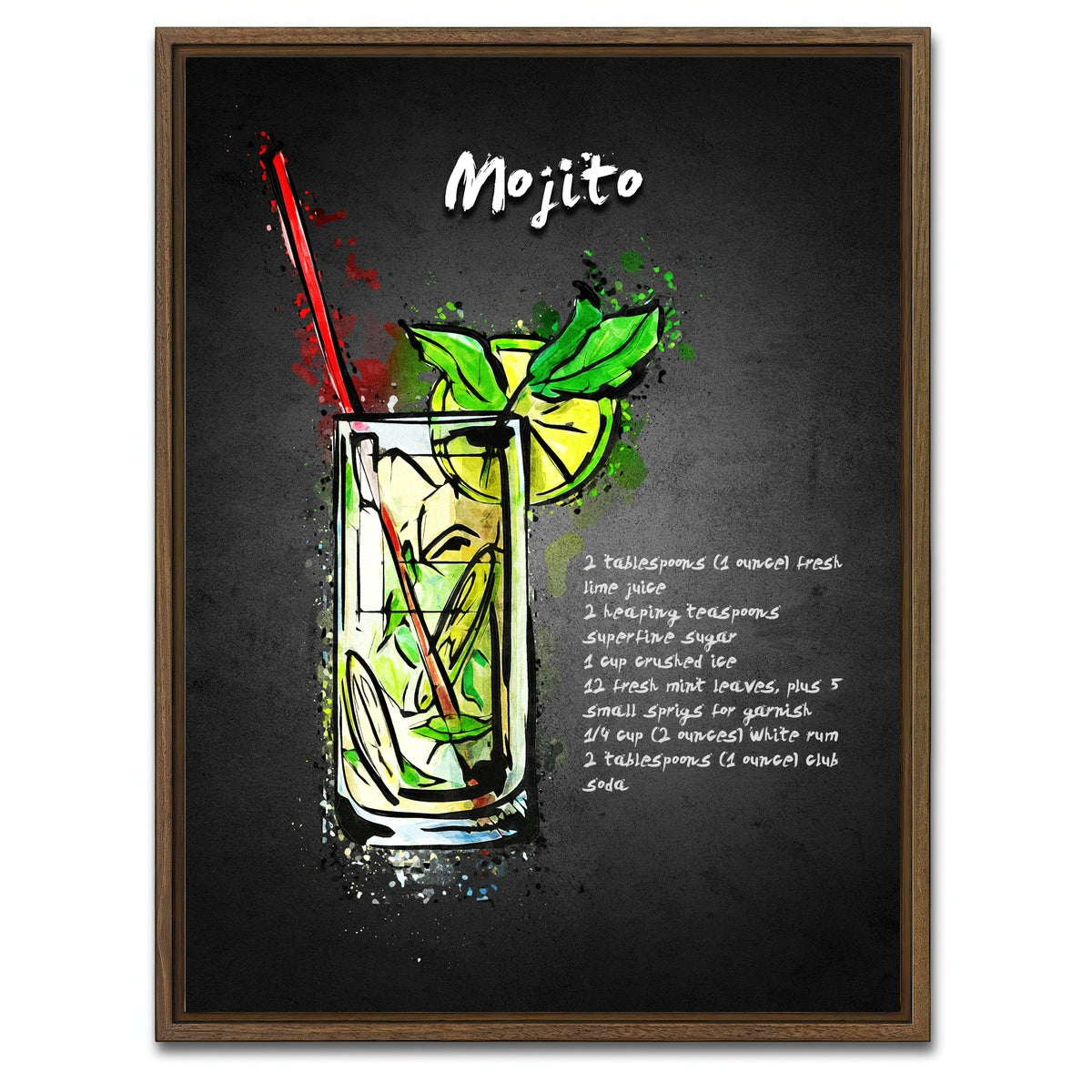 AUTO-MOCKUP WHITE | mojito | 1 Piece | Walnut Framed Canvas | group=3x4