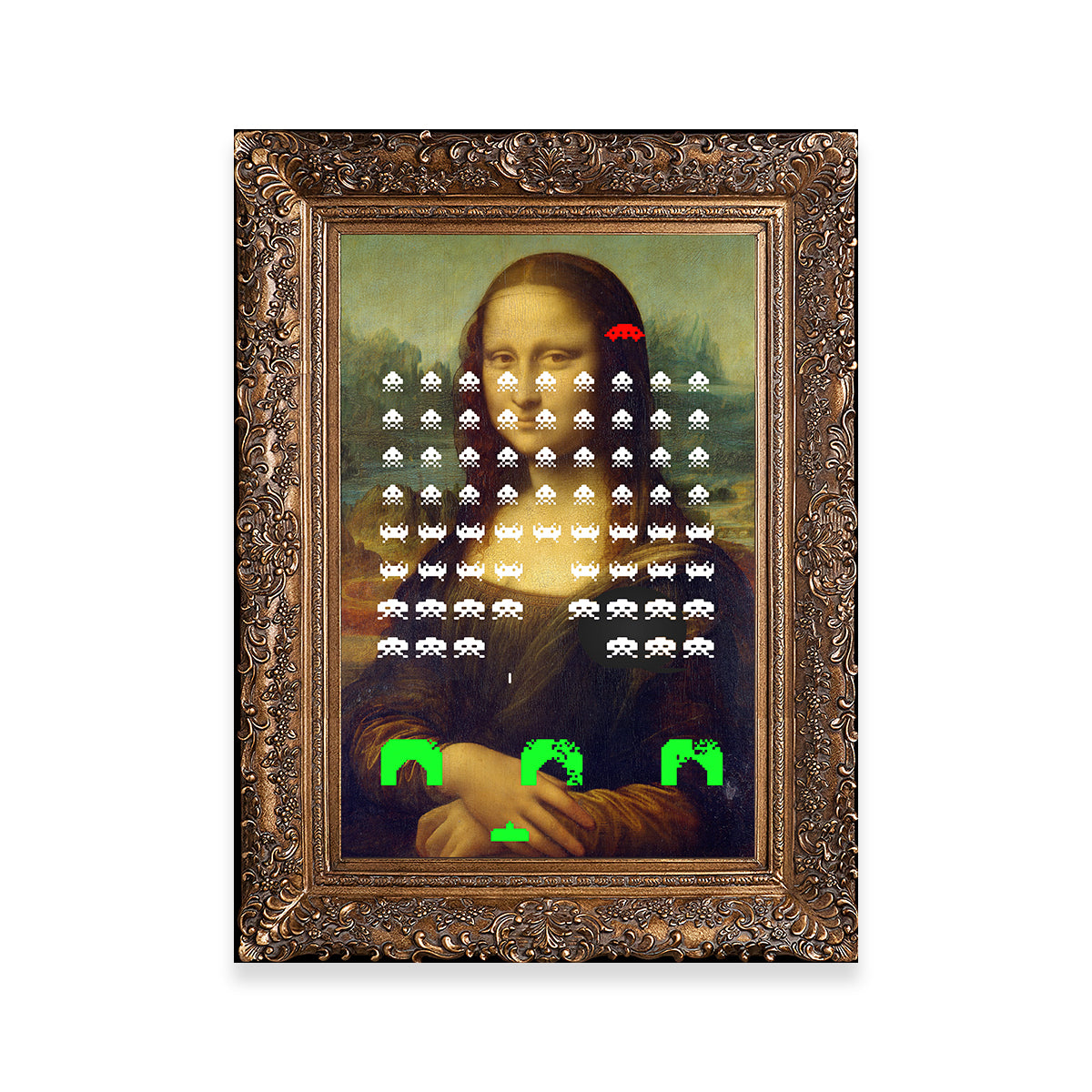 Monalisa Space Invaders Wall Art
