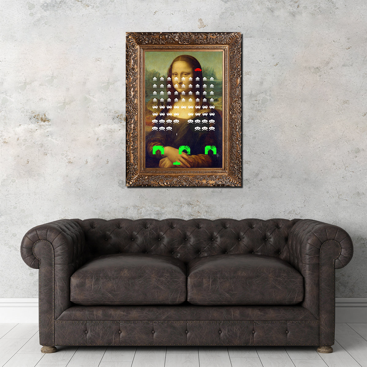 Monalisa Space Invaders Wall Art