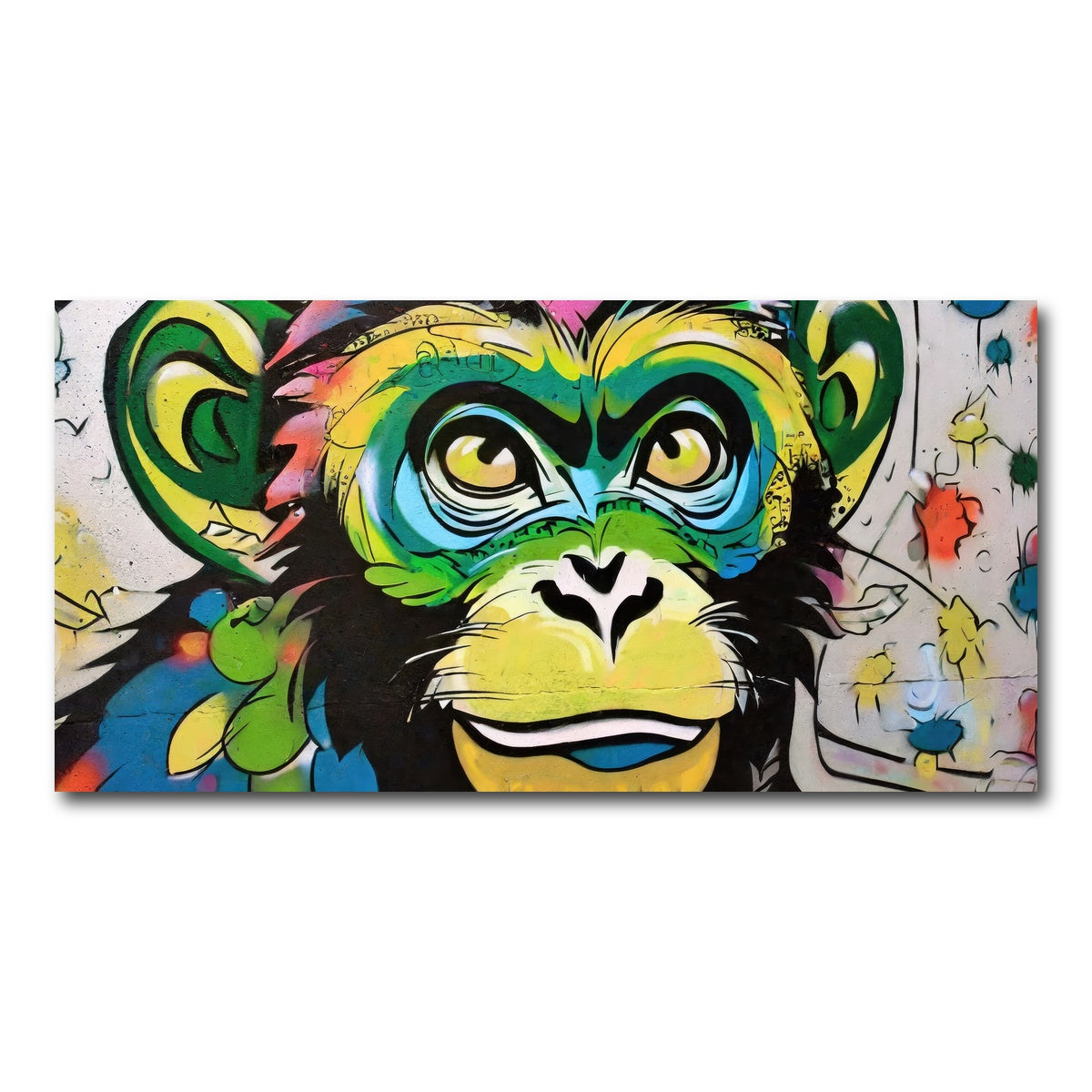 AUTO-MOCKUP WHITE | monkey graffiti | 1 Piece | Gallery Wrap Canvas | group=2x1