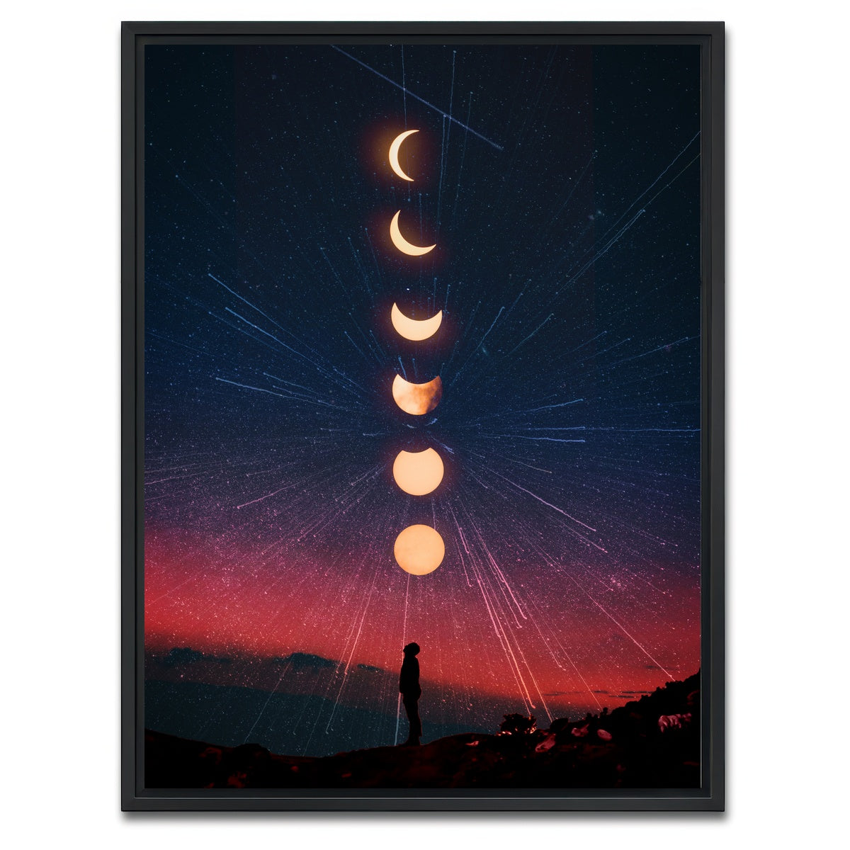 AUTO-MOCKUP WHITE | moon phase | 1 Piece | Black Framed Canvas | group=3x4