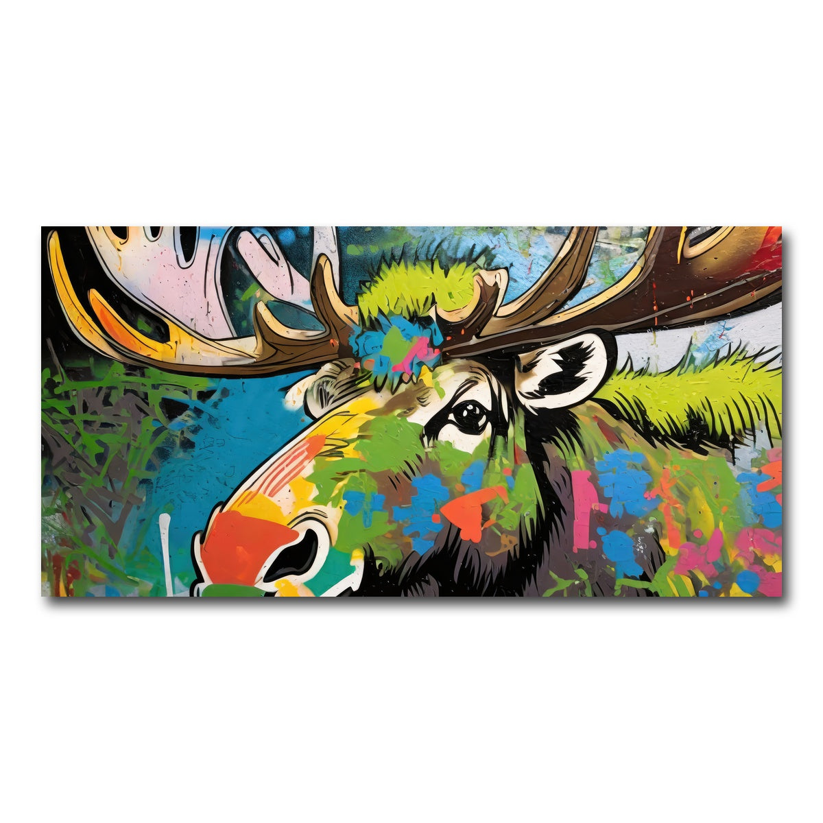 AUTO-MOCKUP WHITE | moose graffiti | 1 Piece | Gallery Wrap Canvas | group=2x1