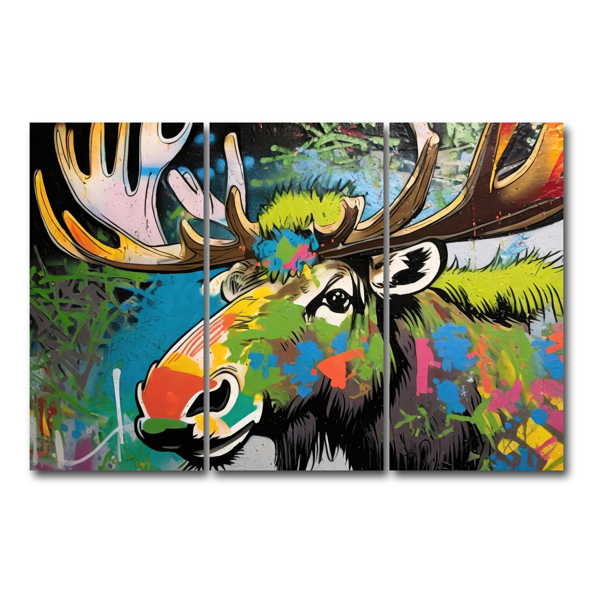 AUTO-MOCKUP WHITE | moose graffiti | 3 Piece | Gallery Wrap Canvas | group=12x24