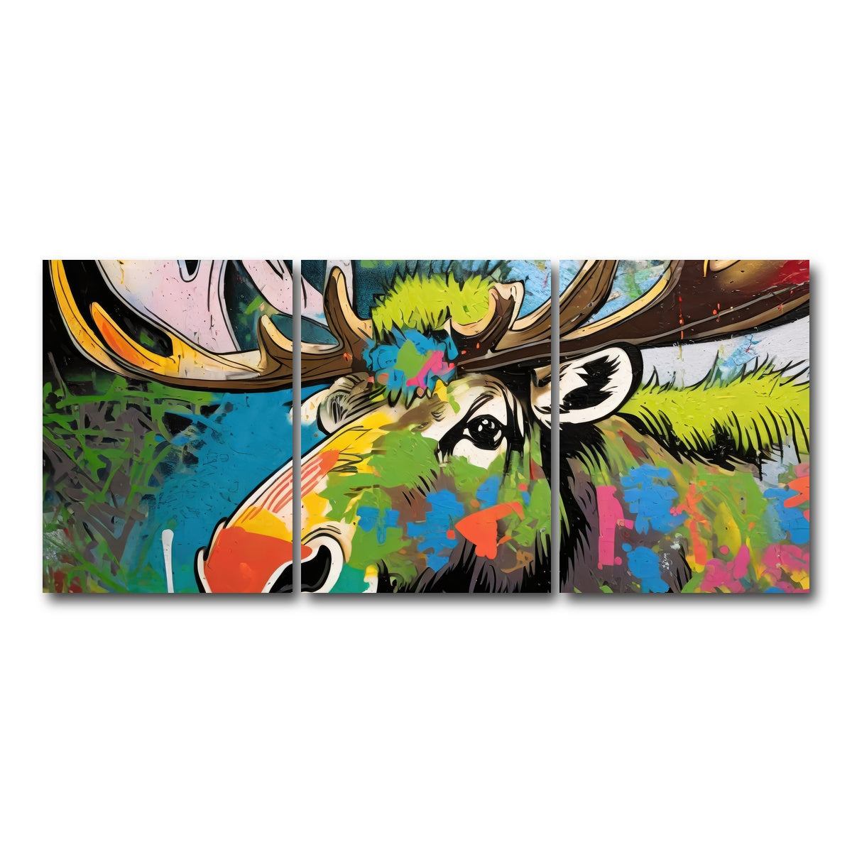 AUTO-MOCKUP WHITE | moose graffiti | 3 Piece | Gallery Wrap Canvas | group=18x24