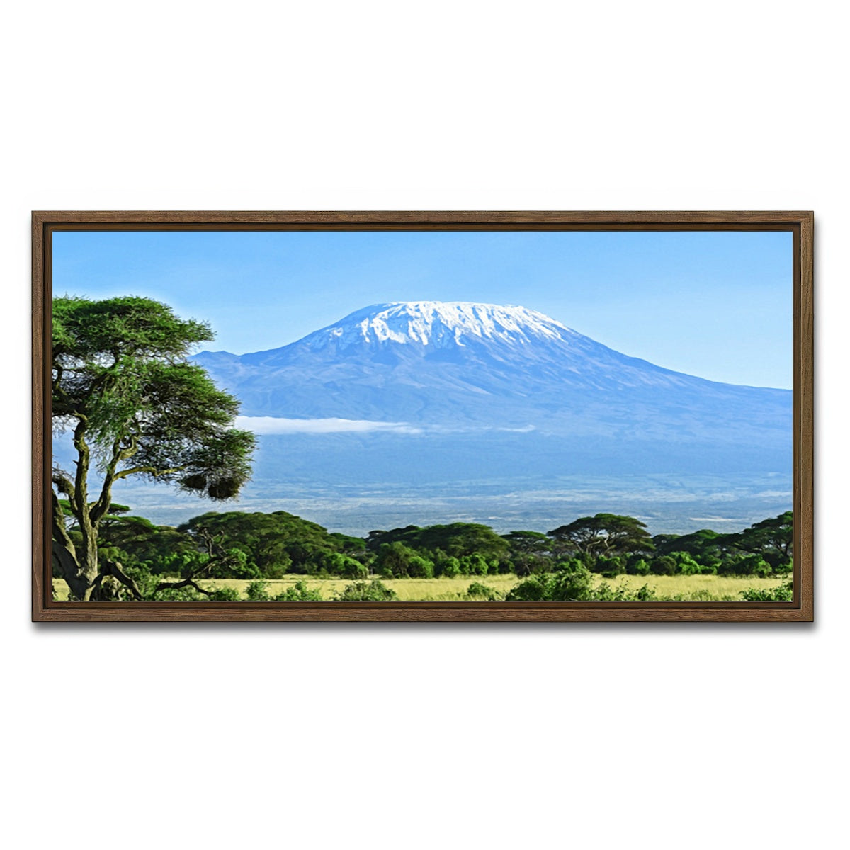 AUTO-MOCKUP WHITE | mount kilimanjaro | 1 Piece | Walnut Framed Canvas | group=2x1