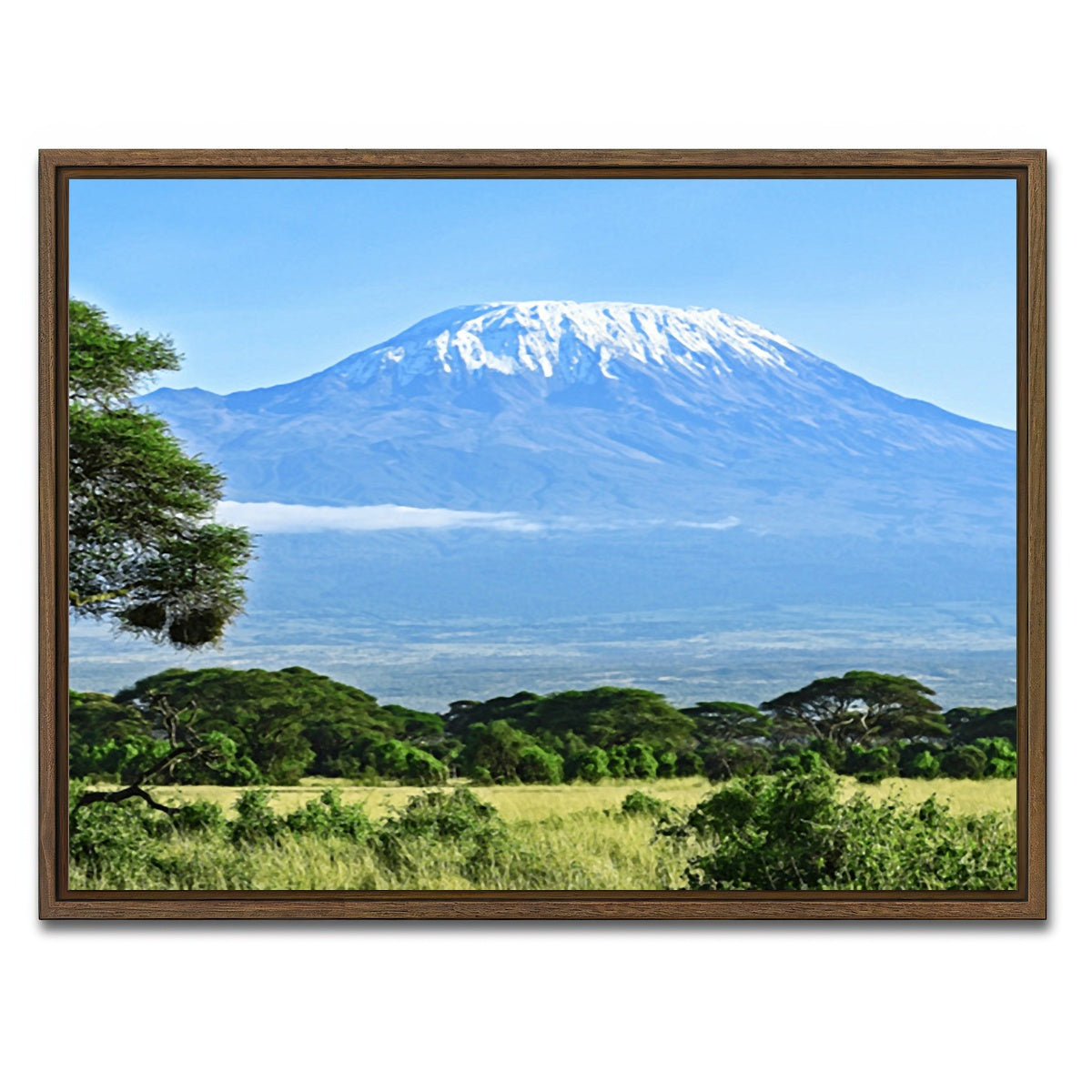 AUTO-MOCKUP WHITE | mount kilimanjaro | 1 Piece | Walnut Framed Canvas | group=4x3