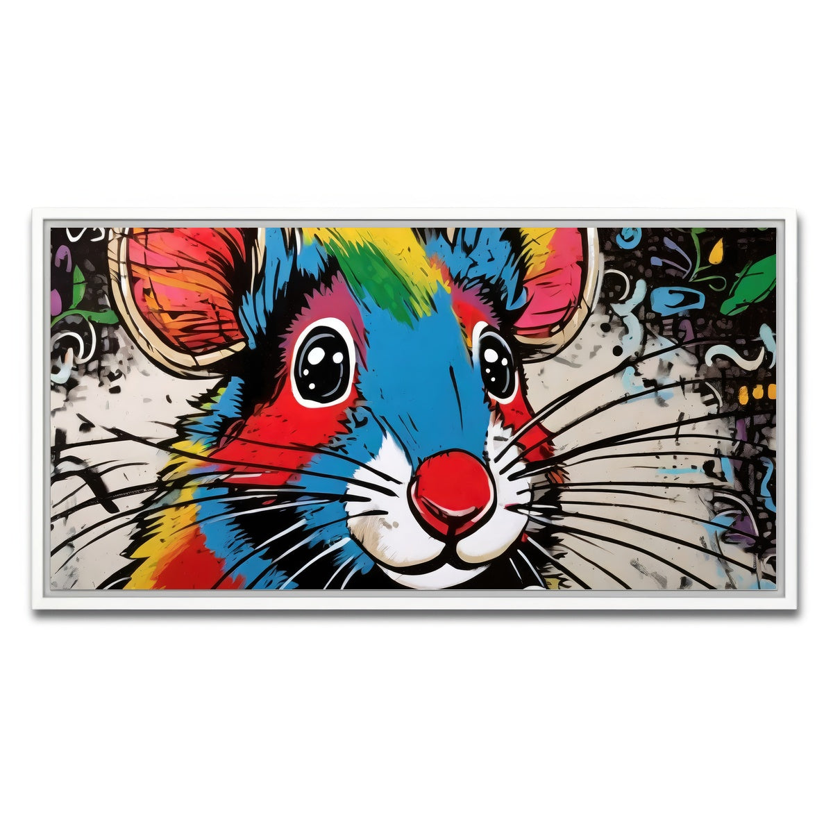 AUTO-MOCKUP WHITE | mouse graffiti | 1 Piece | White Framed Canvas | group=2x1