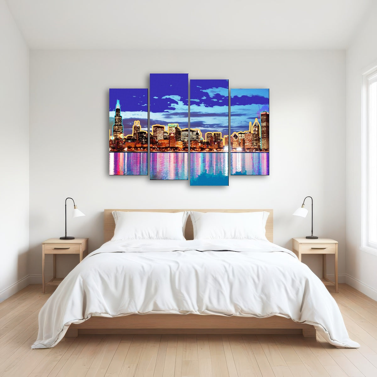 AUTO-MOCKUP ROOM | neon chicago skyline