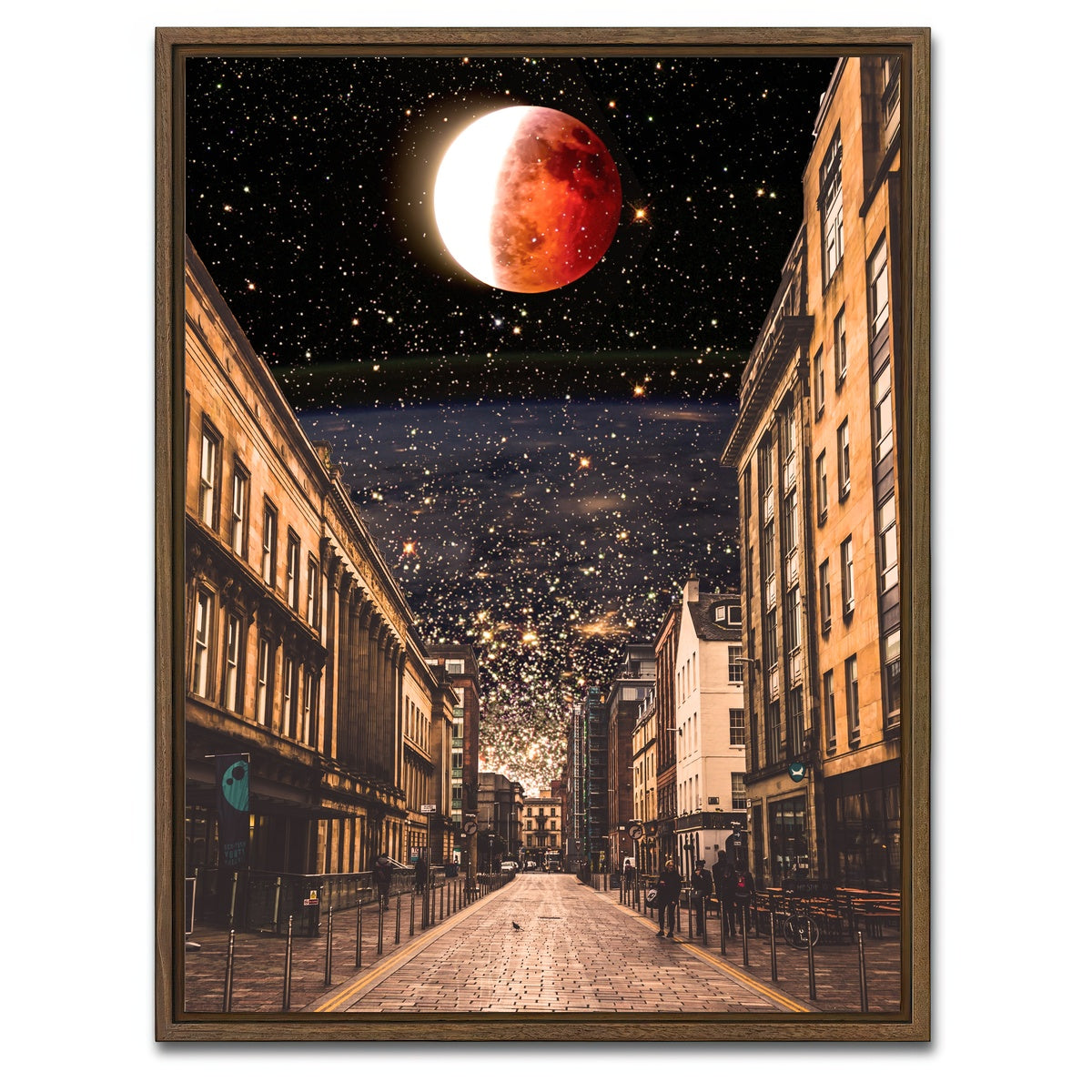 AUTO-MOCKUP WHITE | night | 1 Piece | Walnut Framed Canvas | group=3x4