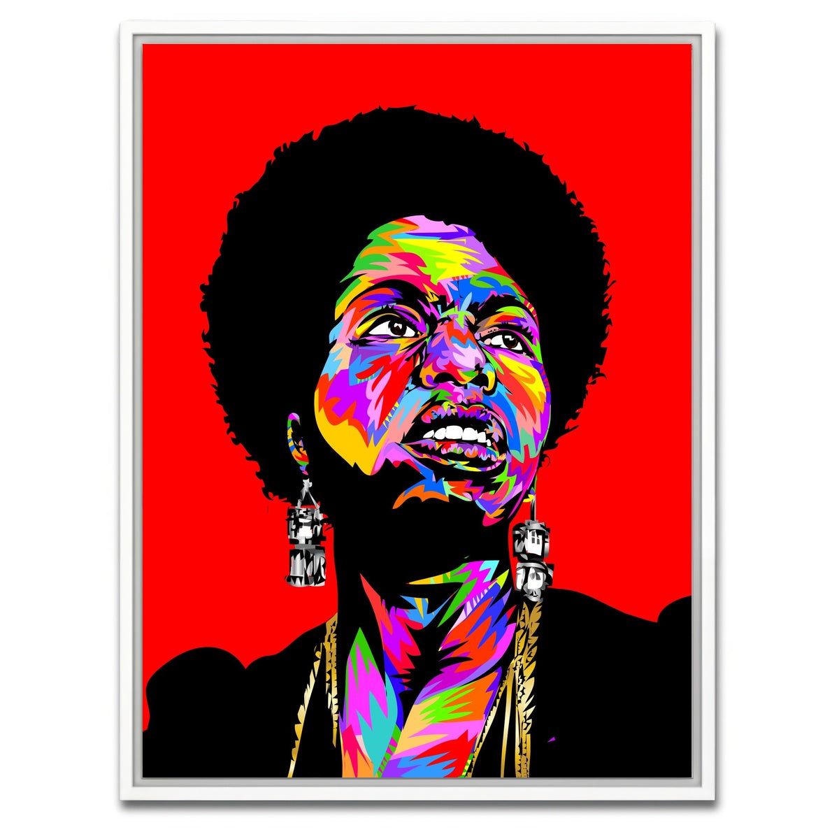AUTO-MOCKUP WHITE | nina simone | 1 Piece | White Framed Canvas | group=3x4