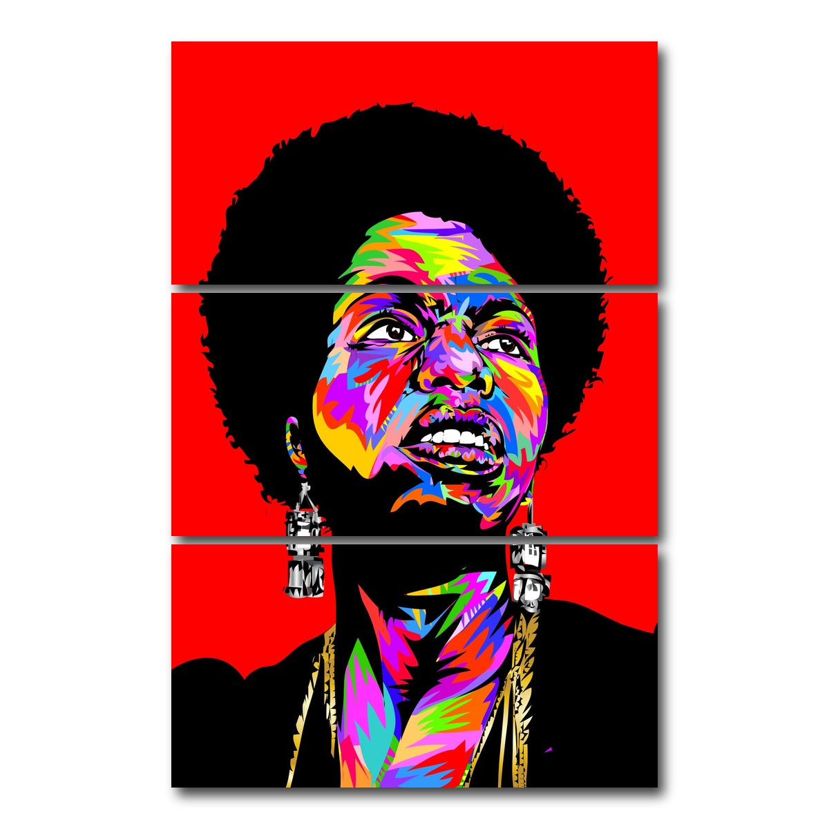 AUTO-MOCKUP WHITE | nina simone | 3 Piece | Gallery Wrap Canvas | group=12x24_stacked