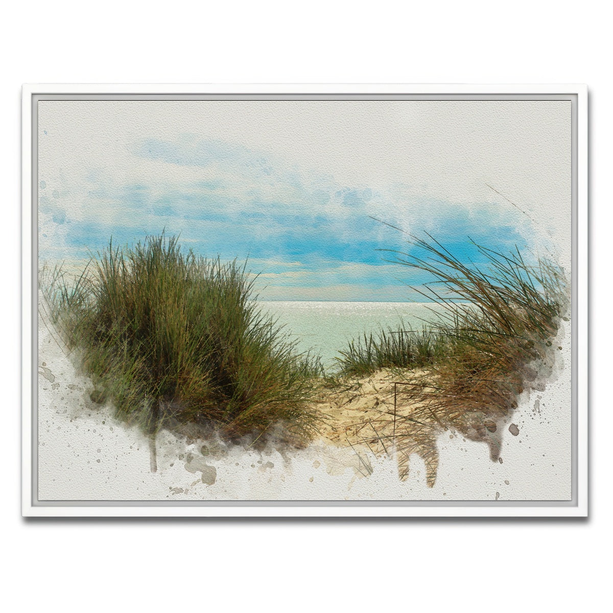 AUTO-MOCKUP WHITE | ocean view painting | 1 Piece | White Framed Canvas | group=4x3