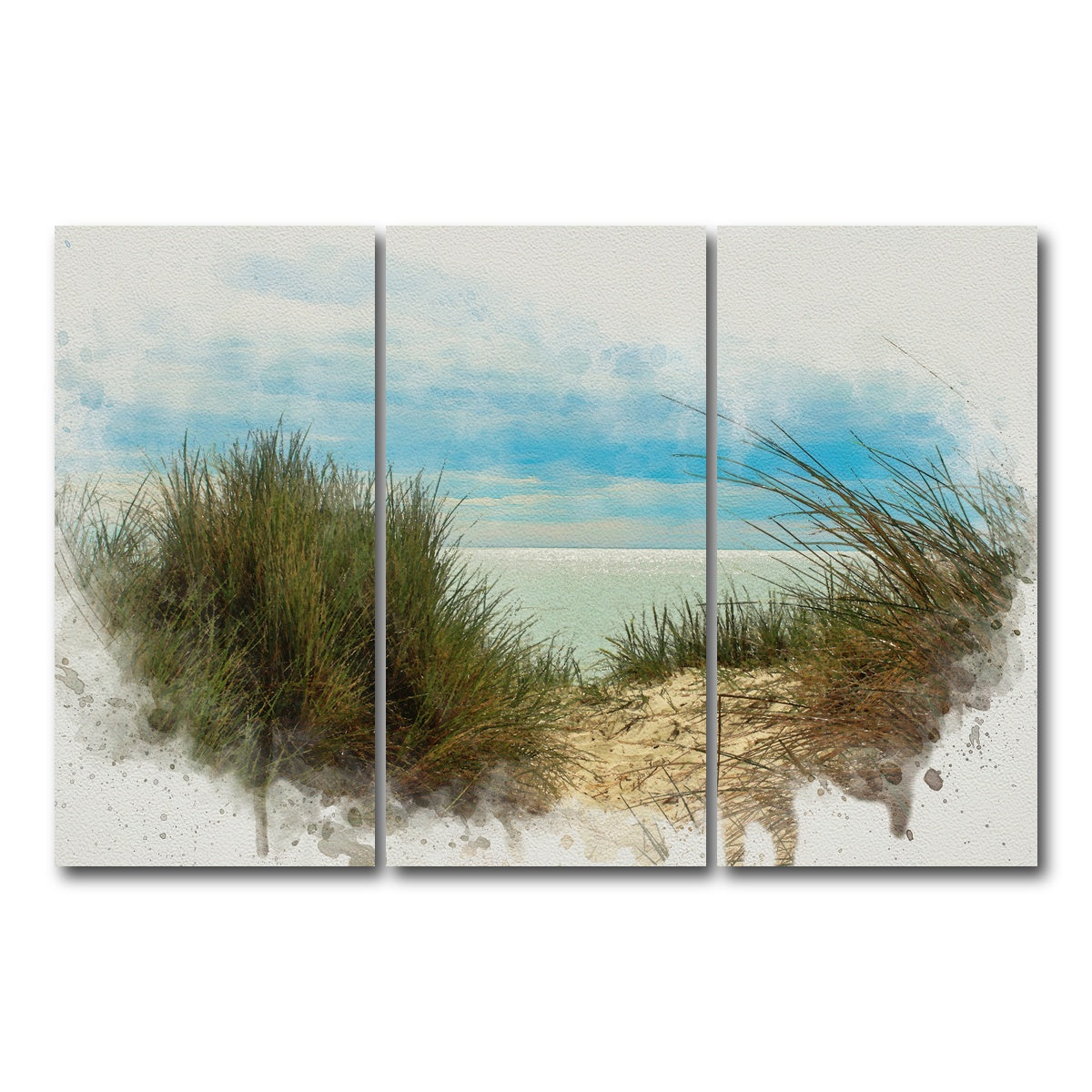 AUTO-MOCKUP WHITE | ocean view painting | 3 Piece | Gallery Wrap Canvas | group=12x24