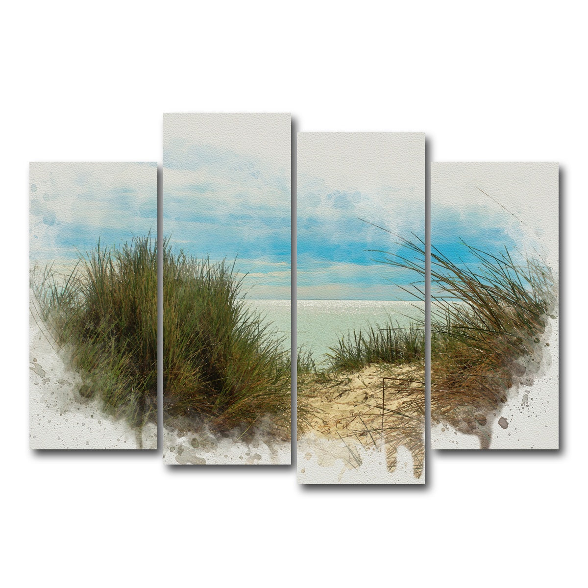 AUTO-MOCKUP WHITE | ocean view painting | 4 Piece | Gallery Wrap Canvas | group=4_normal