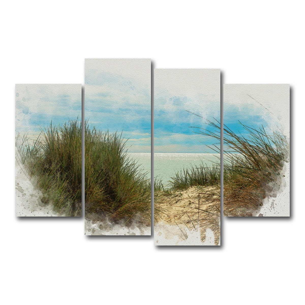 AUTO-MOCKUP WHITE | ocean view painting | 4 Piece | Gallery Wrap Canvas | group=4_short