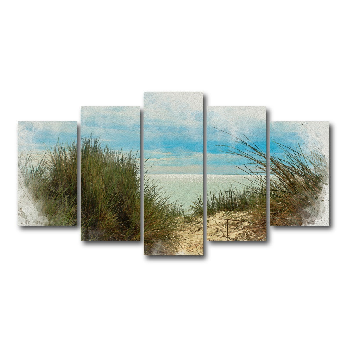 AUTO-MOCKUP WHITE | ocean view painting | 5 Piece | Gallery Wrap Canvas | group=5_normal