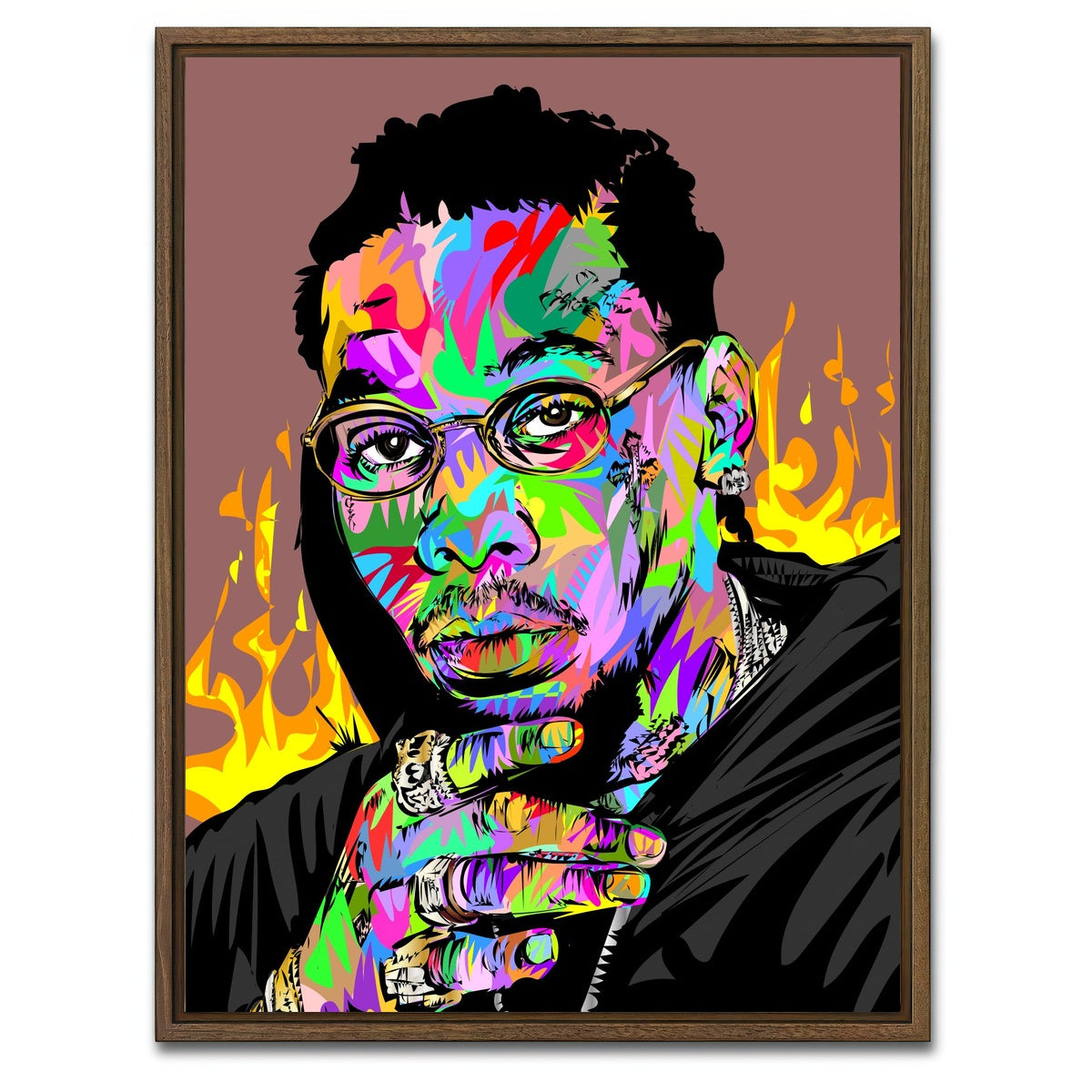 AUTO-MOCKUP WHITE | offset | 1 Piece | Walnut Framed Canvas | group=3x4