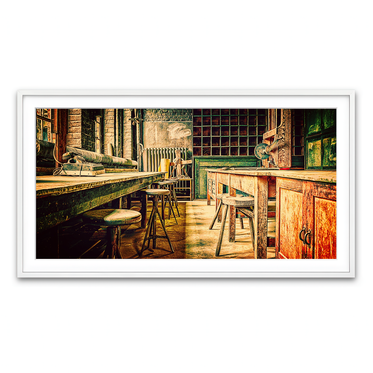 Framed Print 2x1 White