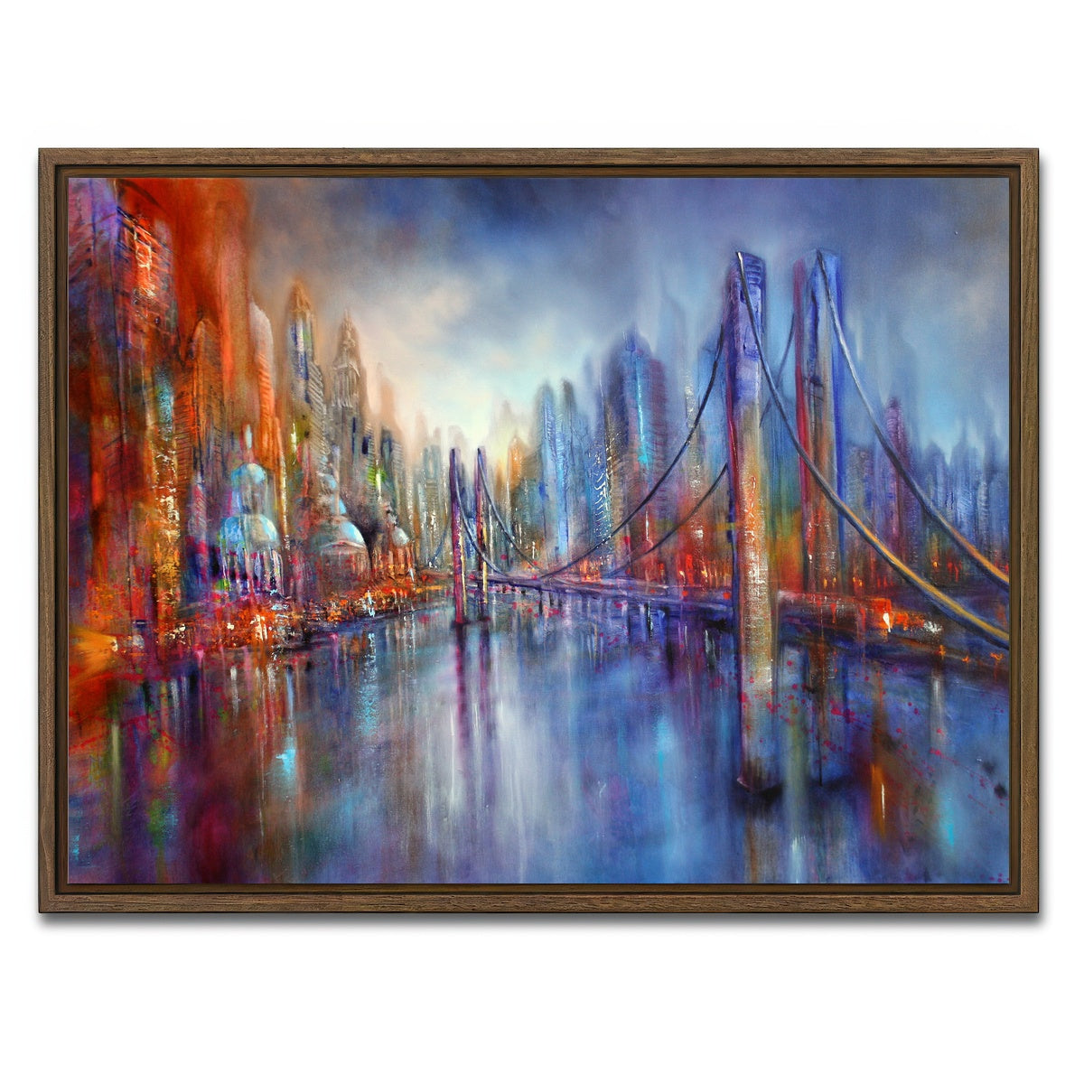 AUTO-MOCKUP WHITE | on the road | 1 Piece | Walnut Framed Canvas | group=4x3