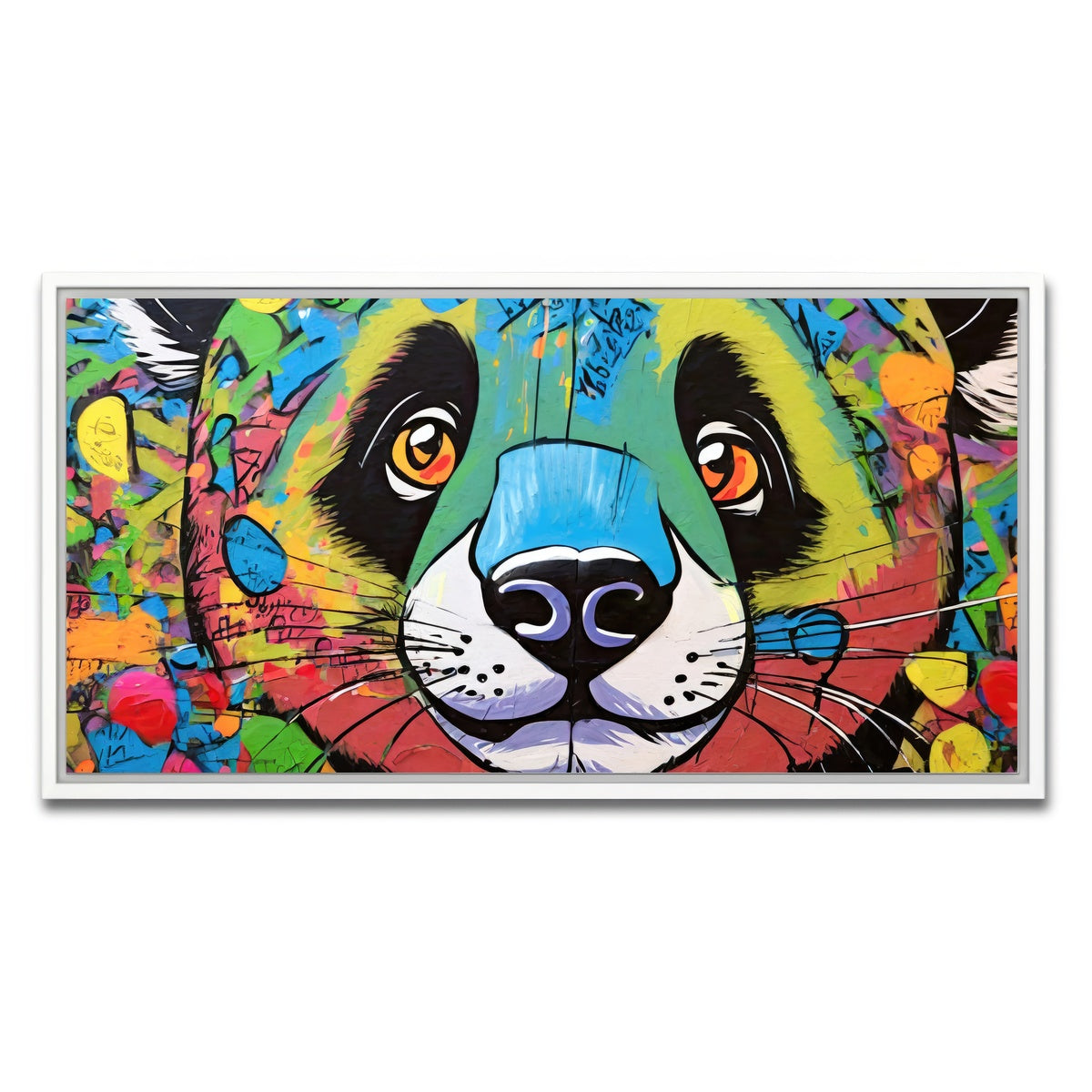 AUTO-MOCKUP WHITE | panda graffiti | 1 Piece | White Framed Canvas | group=2x1