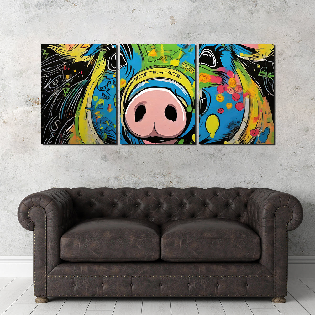 Pig Graffiti Wall Art