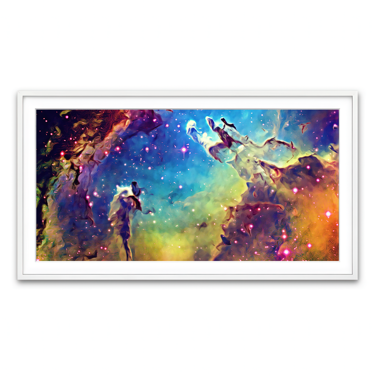 Framed Print 2x1 White