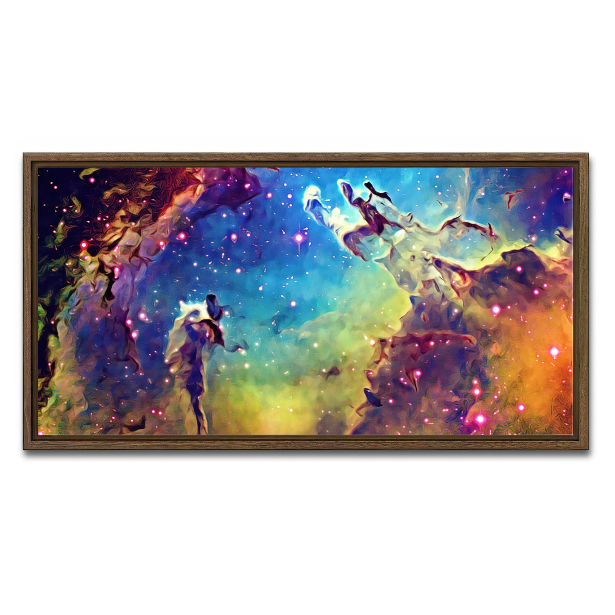 AUTO-MOCKUP WHITE | pillars of creation | 1 Piece | Walnut Framed Canvas | group=2x1