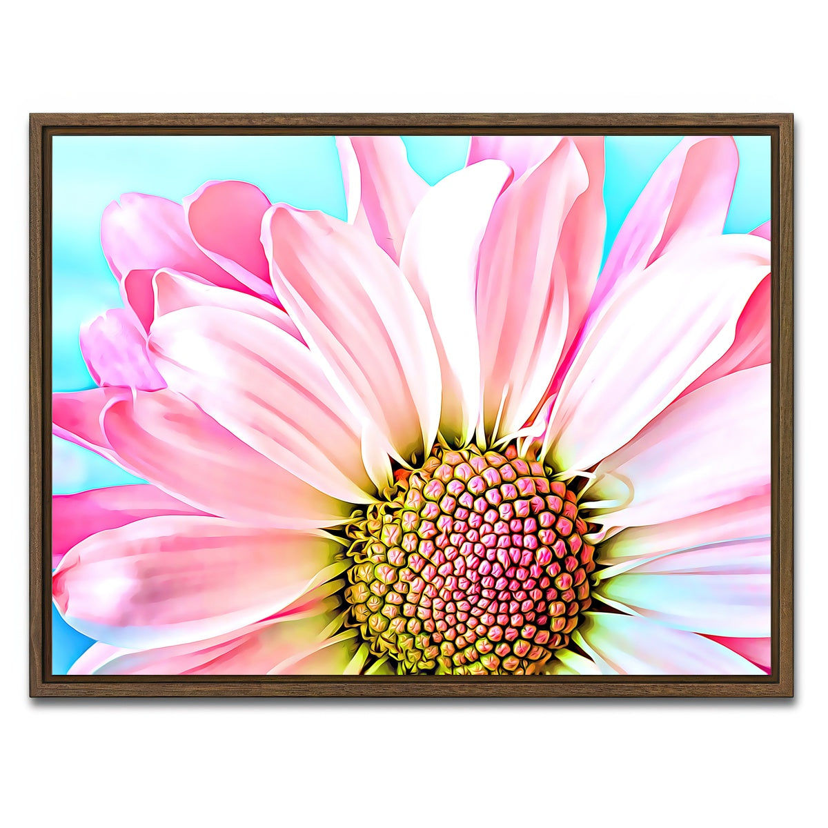 AUTO-MOCKUP WHITE | pink dahlia | 1 Piece | Walnut Framed Canvas | group=4x3