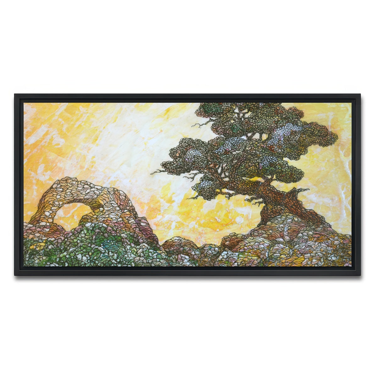 AUTO-MOCKUP WHITE | place of pleasurable existence | 1 Piece | Black Framed Canvas | group=2x1