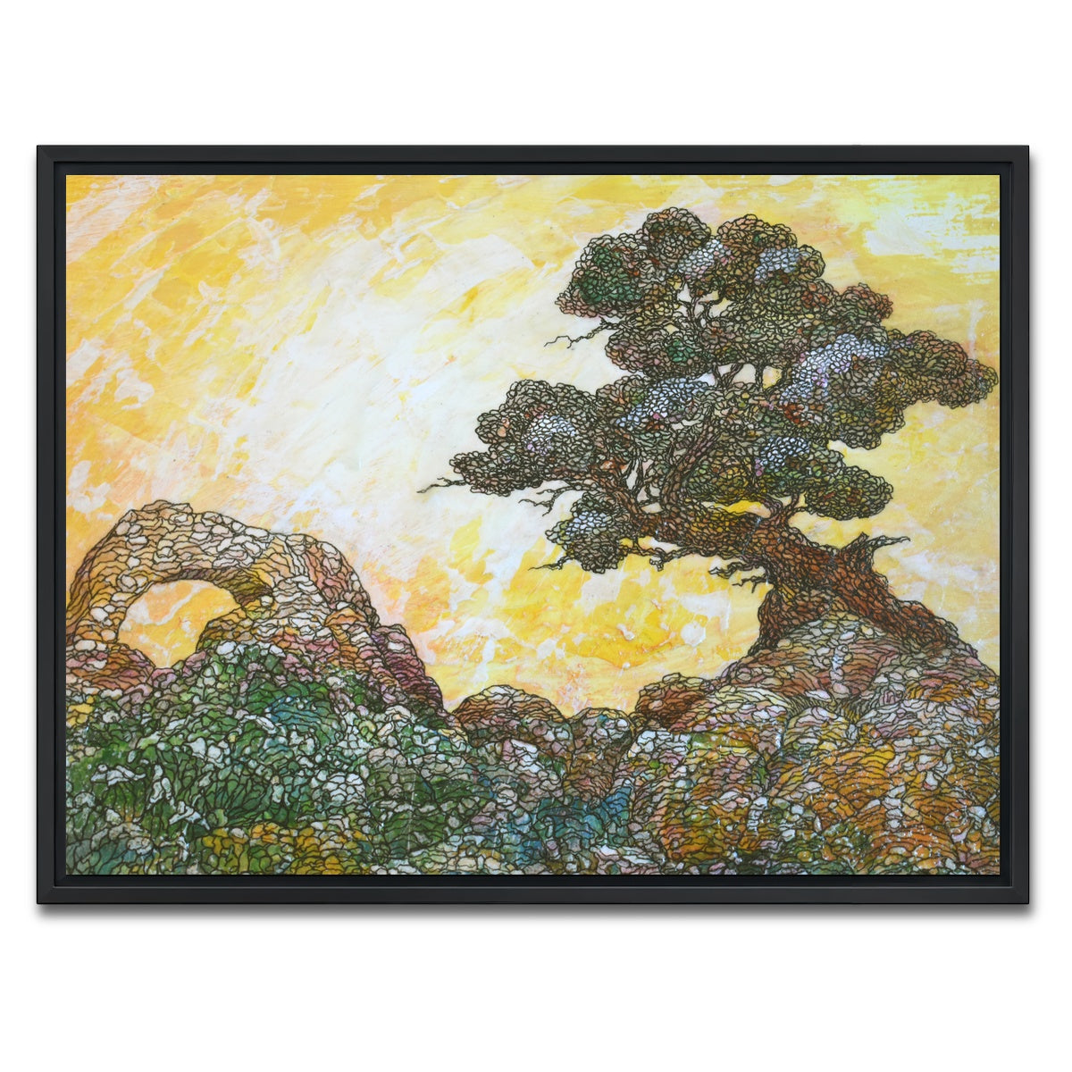 AUTO-MOCKUP WHITE | place of pleasurable existence | 1 Piece | Black Framed Canvas | group=4x3