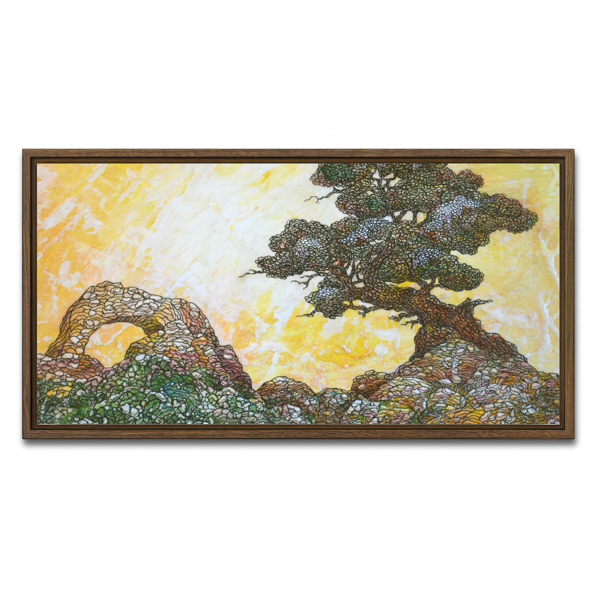 AUTO-MOCKUP WHITE | place of pleasurable existence | 1 Piece | Walnut Framed Canvas | group=2x1