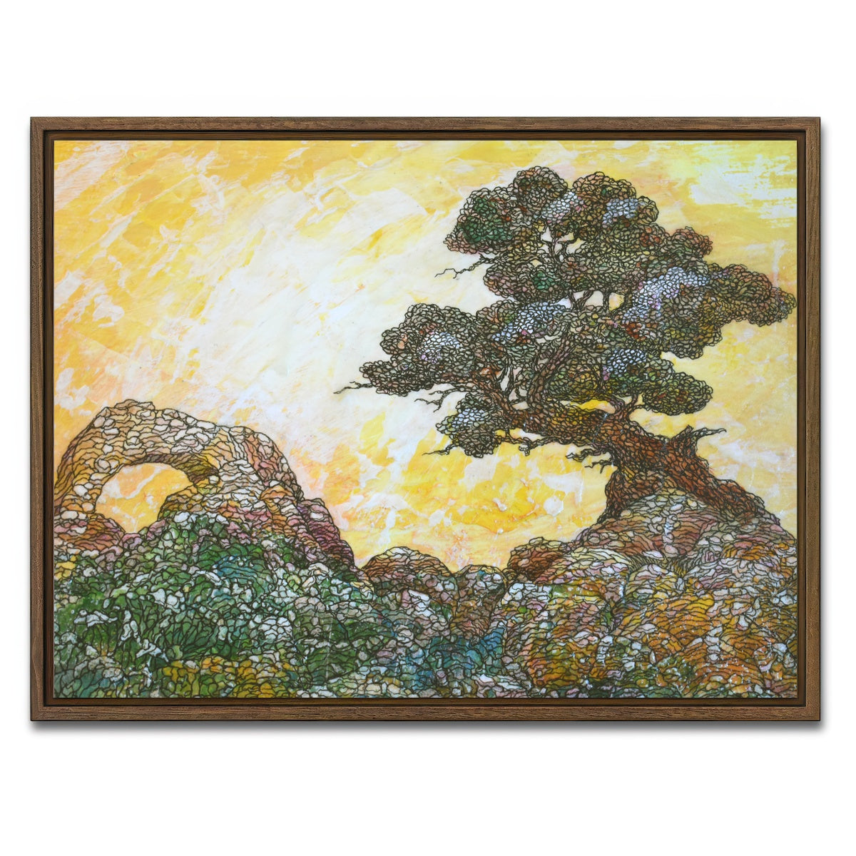 AUTO-MOCKUP WHITE | place of pleasurable existence | 1 Piece | Walnut Framed Canvas | group=4x3