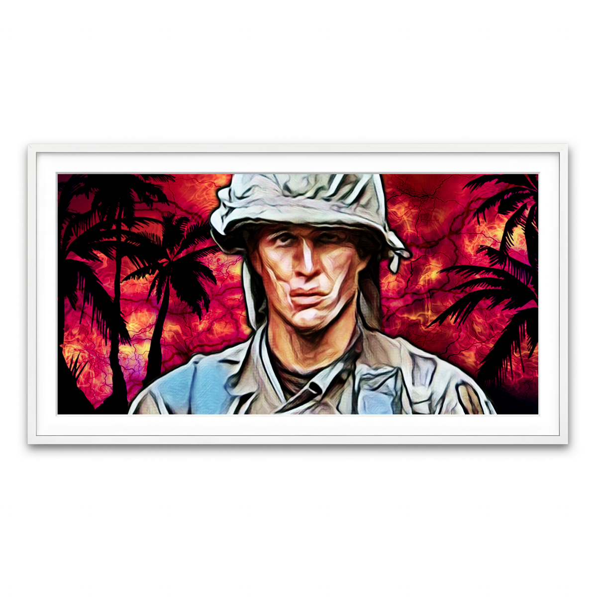 Framed Print 2x1 White