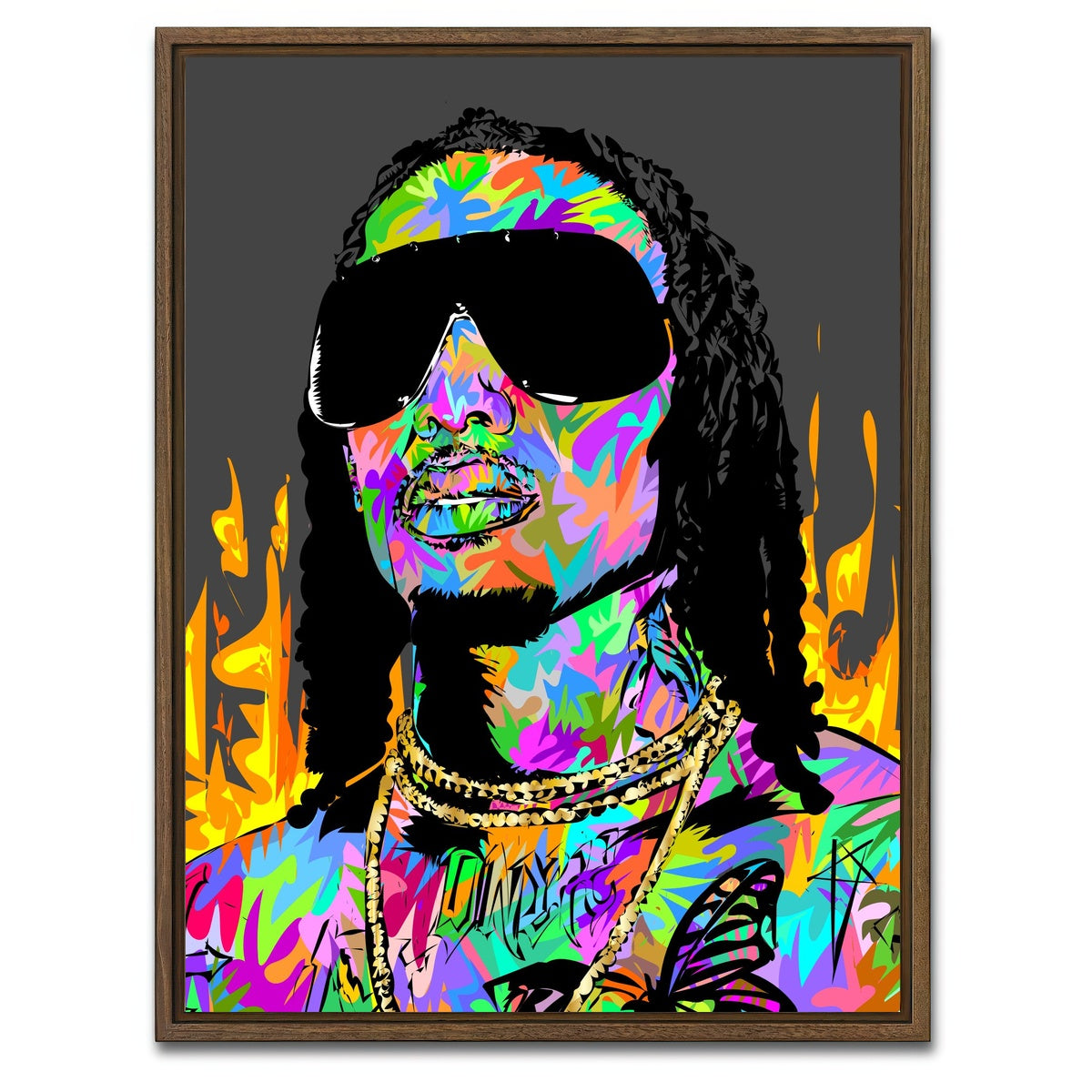 AUTO-MOCKUP WHITE | playboi | 1 Piece | Walnut Framed Canvas | group=3x4