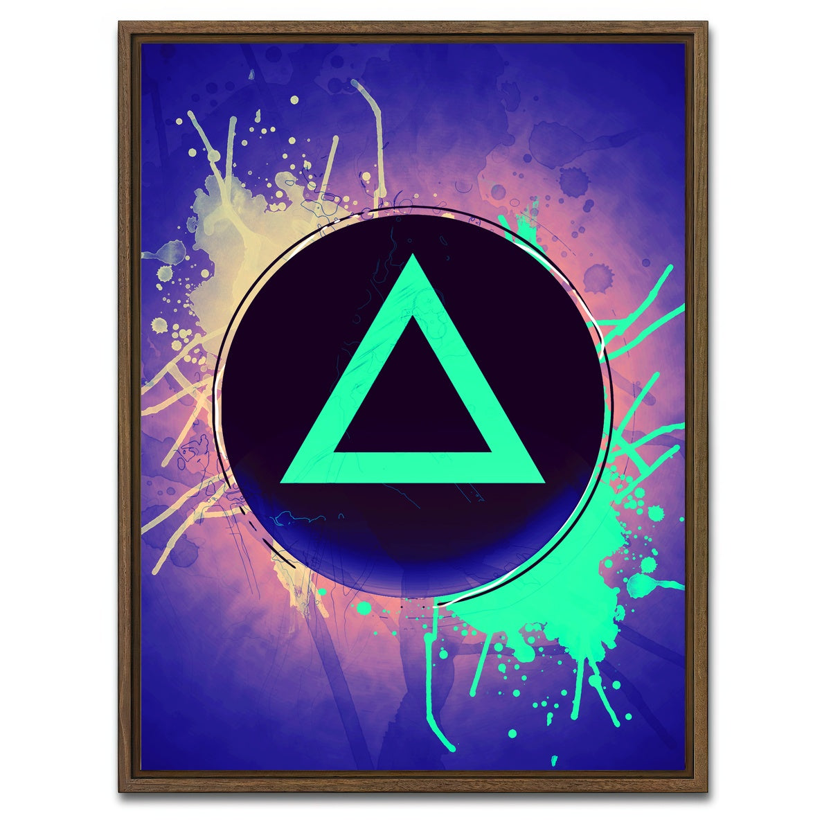 AUTO-MOCKUP WHITE | playstation triangle | 1 Piece | Walnut Framed Canvas | group=3x4