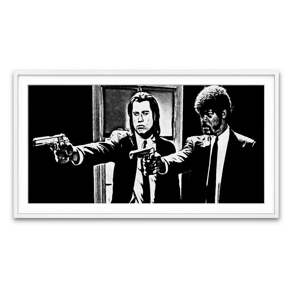 Framed Print 2x1 White