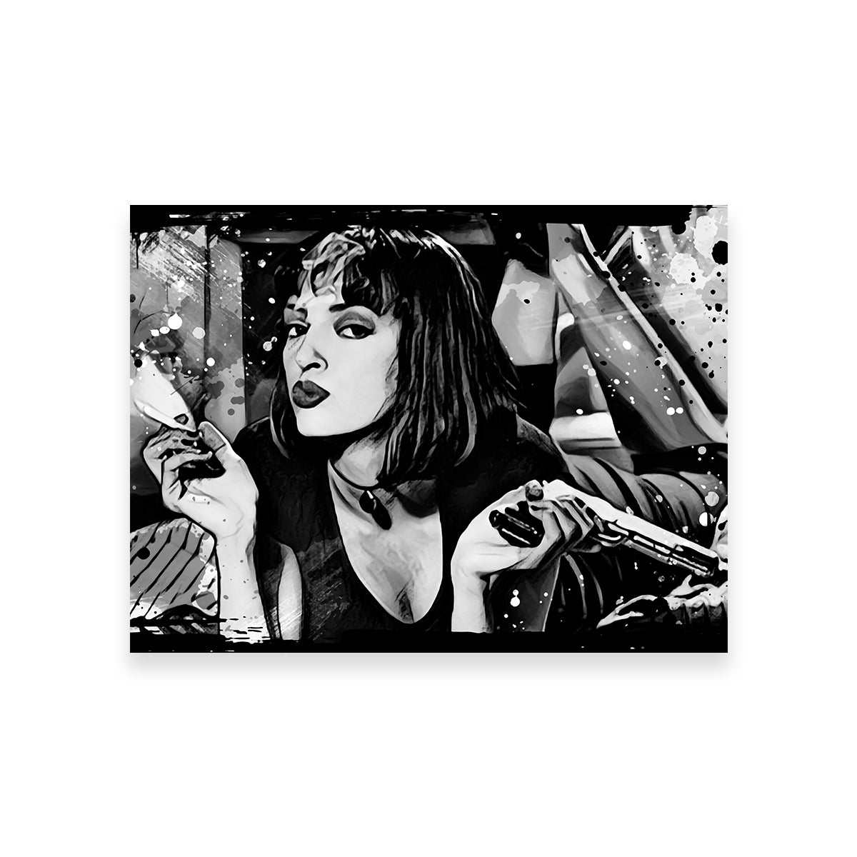 Pulp Fiction Grayscale Wall Art