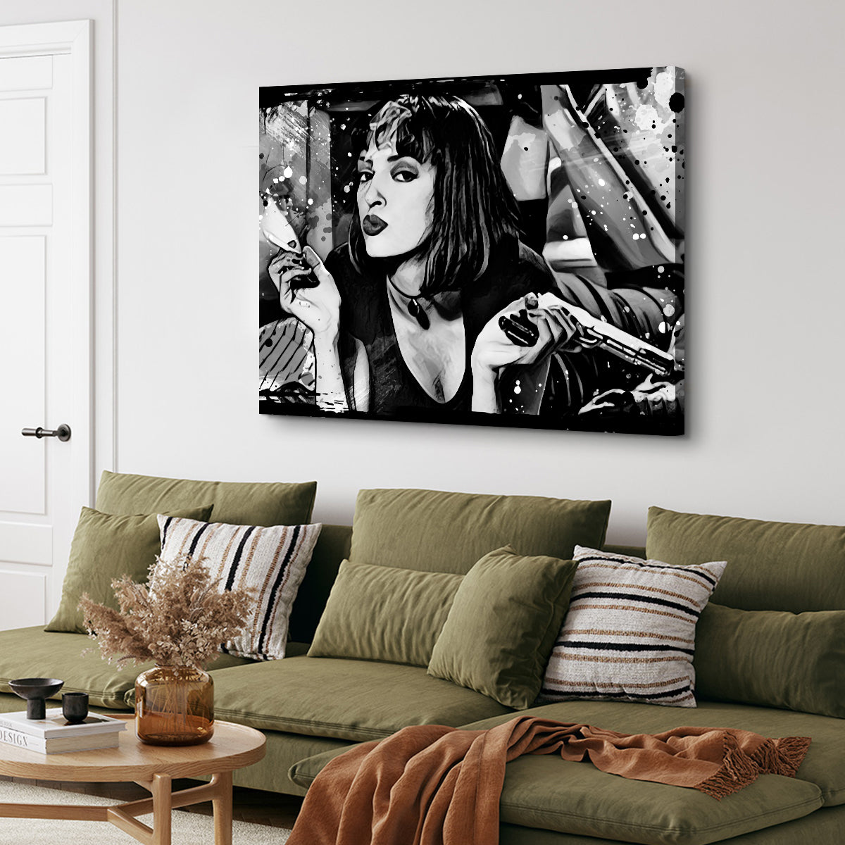 Pulp Fiction Grayscale Wall Art