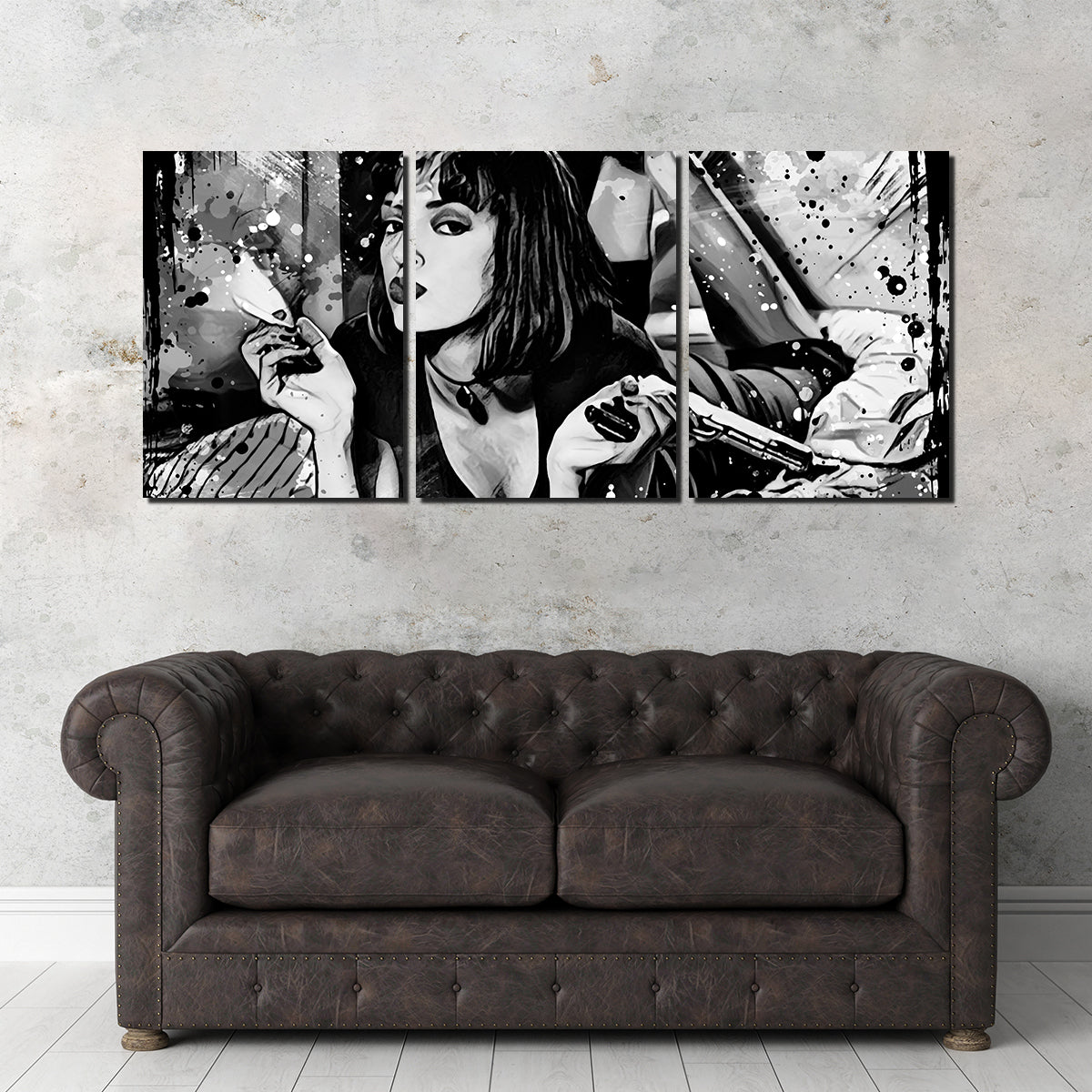 Pulp Fiction Grayscale Wall Art