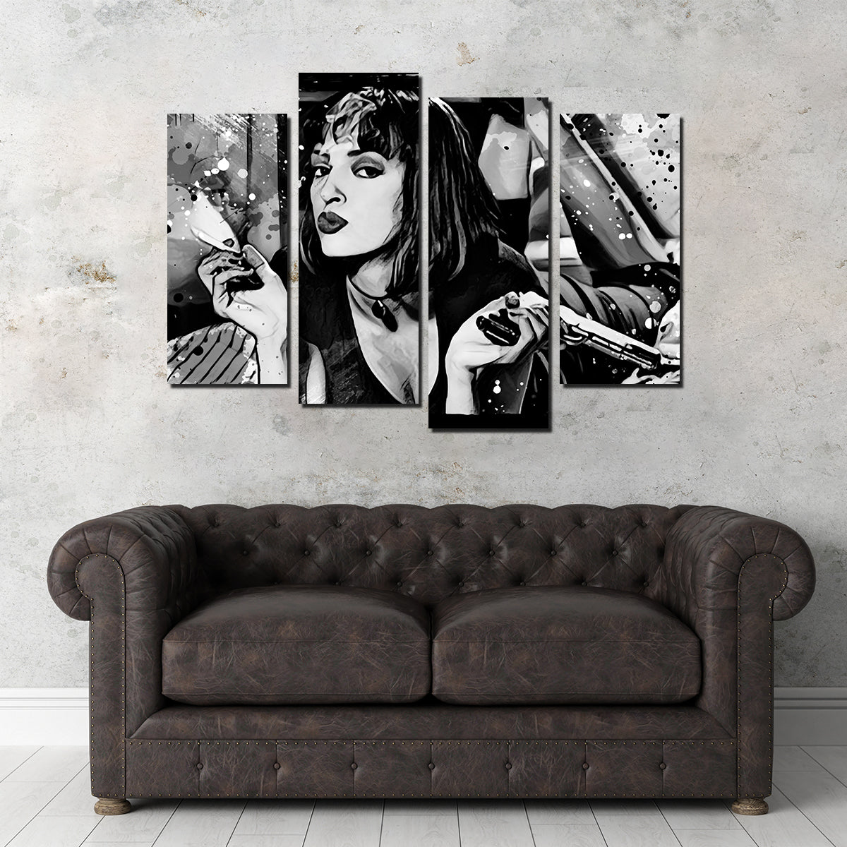 Pulp Fiction Grayscale Wall Art