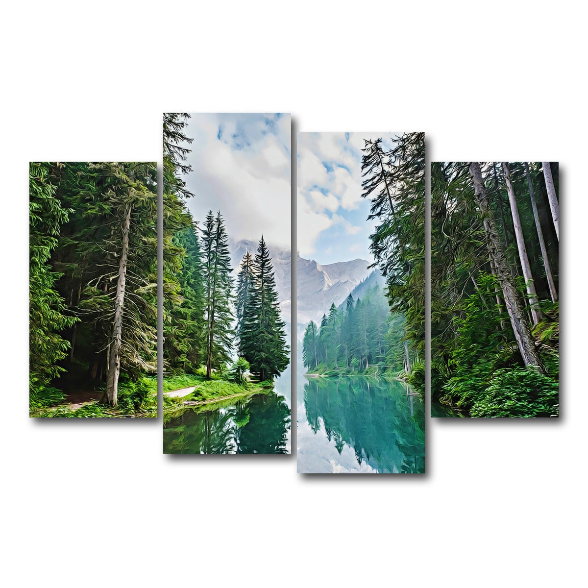 AUTO-MOCKUP WHITE | quiet mountain lake | 4 Piece | Gallery Wrap Canvas | group=4_short