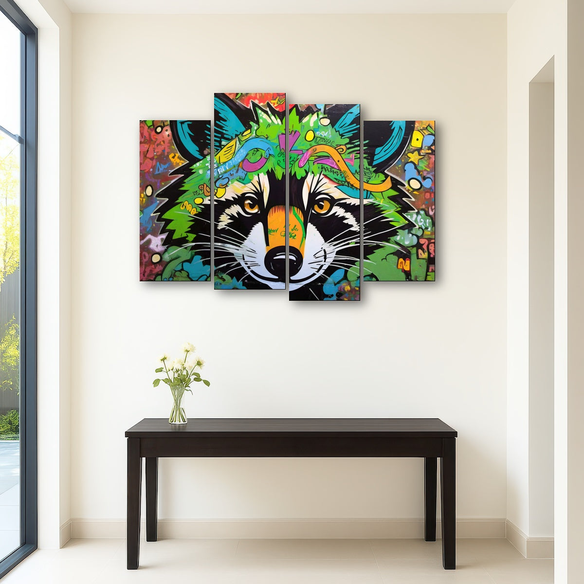 AUTO-MOCKUP ROOM | raccoon graffiti