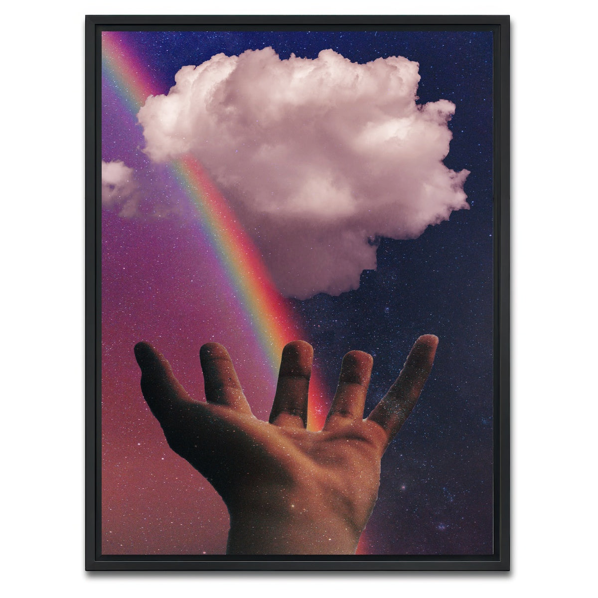 AUTO-MOCKUP WHITE | rainbow hand | 1 Piece | Black Framed Canvas | group=3x4