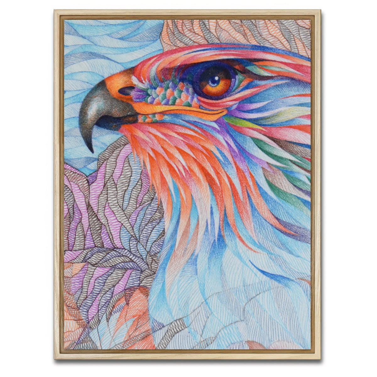 AUTO-MOCKUP WHITE | raptor awaiting | 1 Piece | Natural Framed Canvas | group=3x4