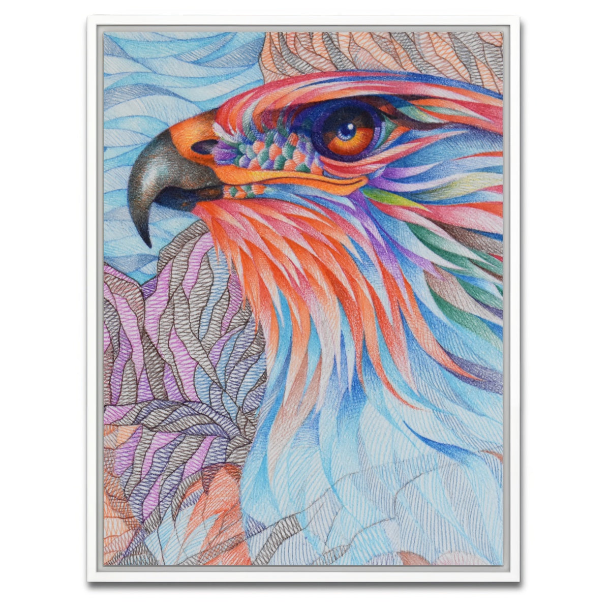 AUTO-MOCKUP WHITE | raptor awaiting | 1 Piece | White Framed Canvas | group=3x4