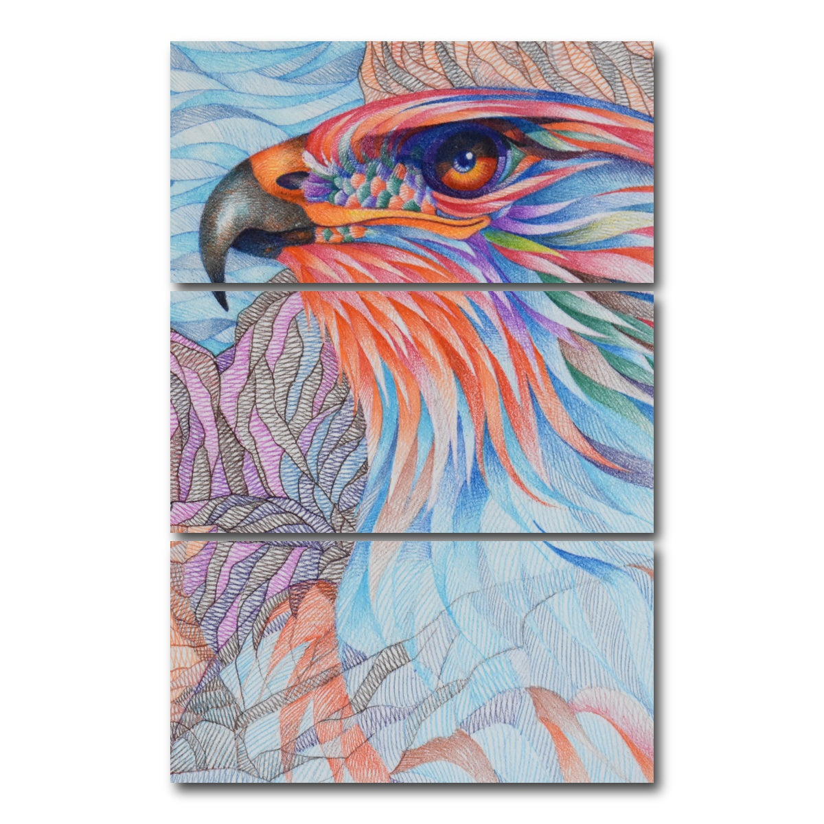 AUTO-MOCKUP WHITE | raptor awaiting | 3 Piece | Gallery Wrap Canvas | group=12x24_stacked