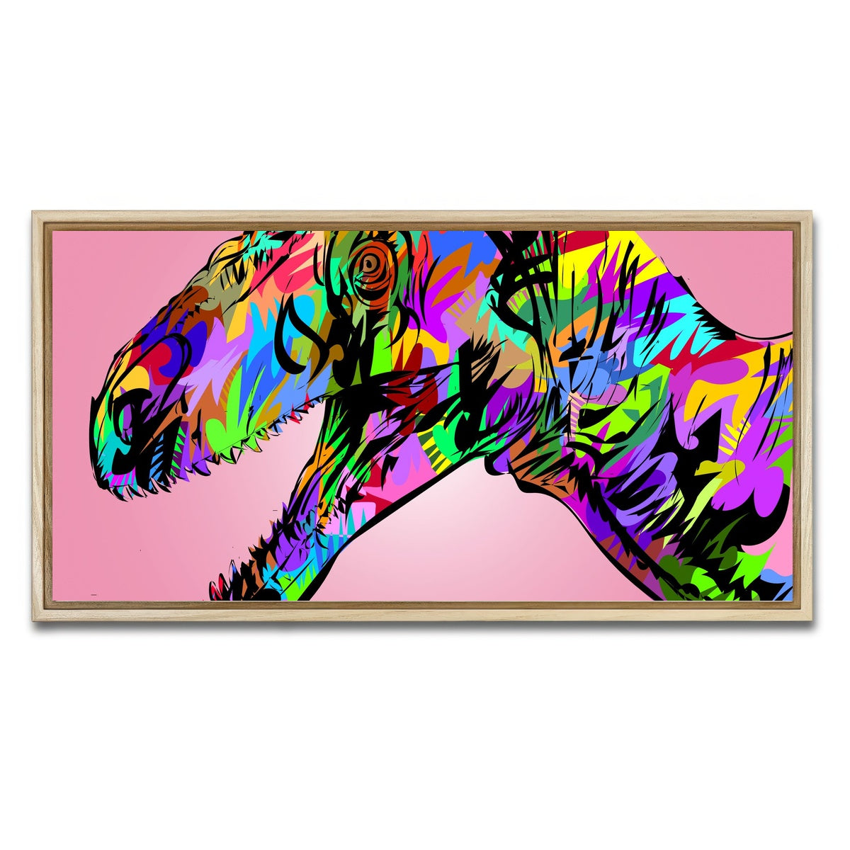 AUTO-MOCKUP WHITE | raptor closeup | 1 Piece | Natural Framed Canvas | group=2x1