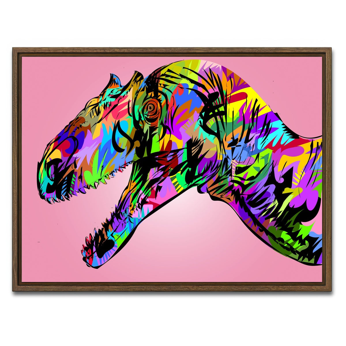 AUTO-MOCKUP WHITE | raptor closeup | 1 Piece | Walnut Framed Canvas | group=4x3